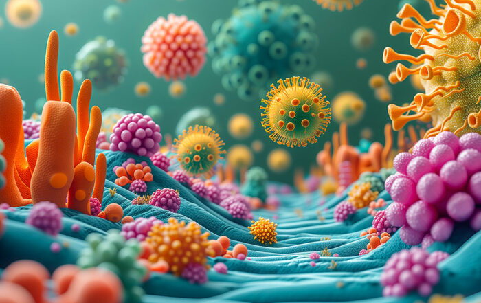 Illustrazione di microbiota intestinale